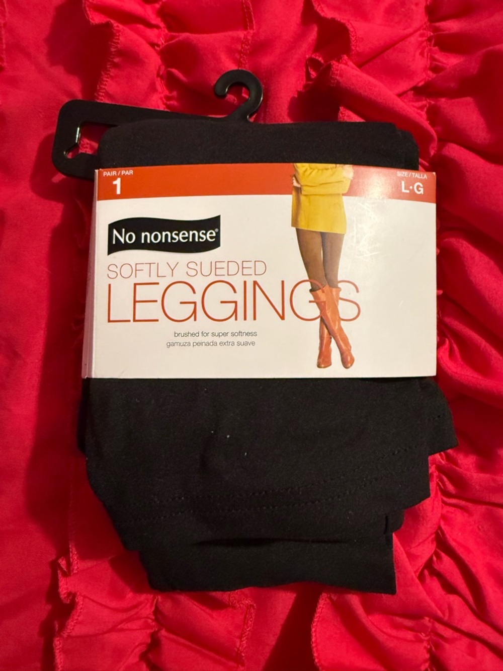 No Nonsense Softly Sueded Black Leggings - L/G